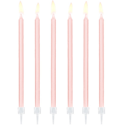 Candele rosa 14cm 12pz