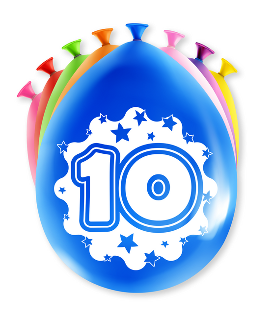 Palloncini 10 anni Hurrah 30cm 8 pezzi