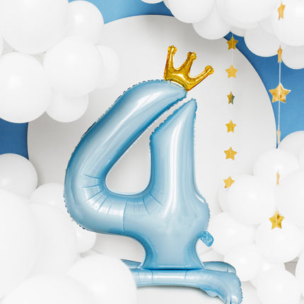 Palloncino Foil Figura 4 Azzurro Standard Vuoto 84cm