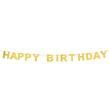 Ghirlanda di lettere dorate di Buon Compleanno 2,25m