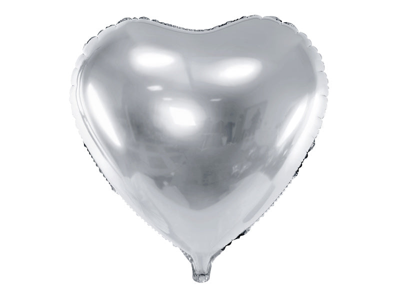 Palloncino ad elio Cuore Argento Vuoto 45cm