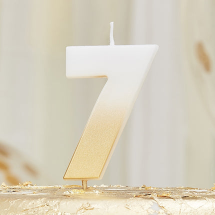 Candela bianca oro 7 anni 5cm
