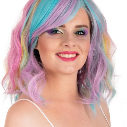 Parrucca Alicia Mezza Lunga Con Onda Con Frangetta Colori Pastello