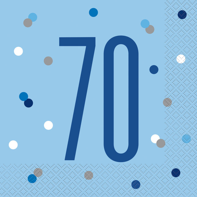 Tovaglioli 70 Anni Blu 33cm 16pz