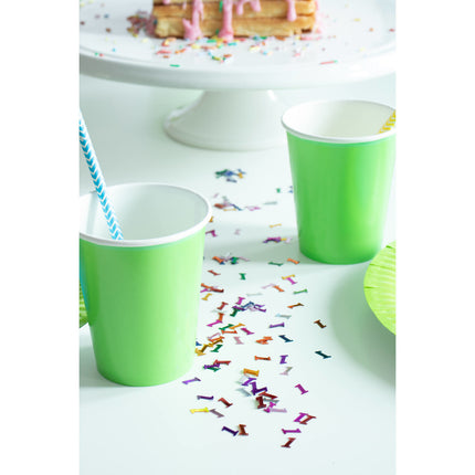 Bicchieri di cartone verde lime da 350 ml 8 pezzi