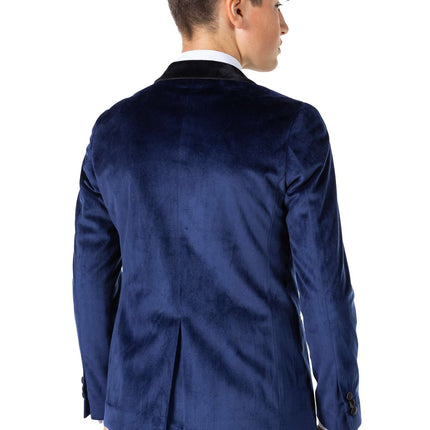 Blazer in velluto blu scuro da ragazzo <tc>OppoSuits</tc>