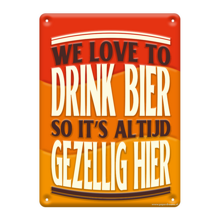 Piastra di metallo Amiamo bere birra