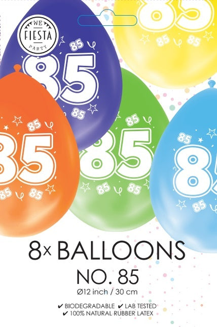 Palloncini colorati 85 anni 30cm 8pz