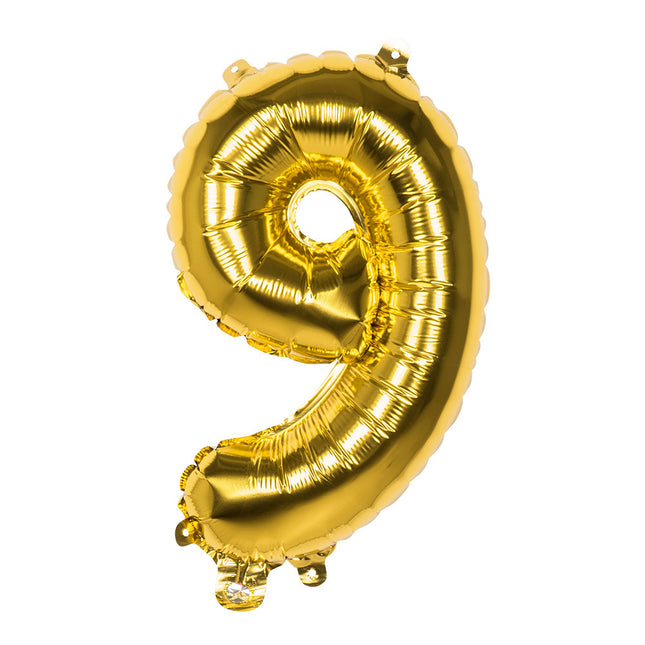 Palloncino numero d'oro 9 anni 36 cm