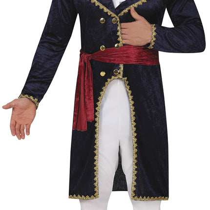 Costume da pirata blu rosso uomo