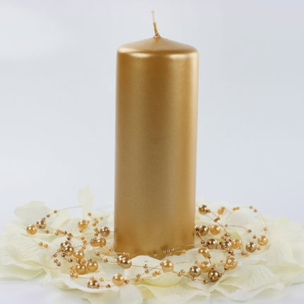 Candela smussata oro metallizzato 15 cm