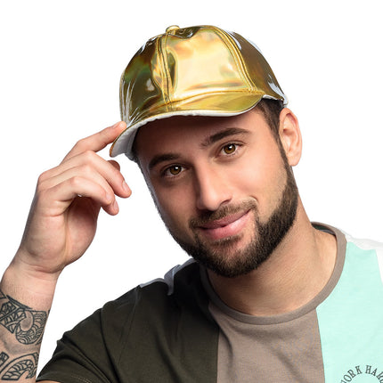 Cappello Olografico Oro Regolabile 26cm
