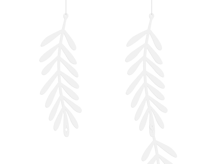 Foglie appese Decorazione bianca 1,8 m