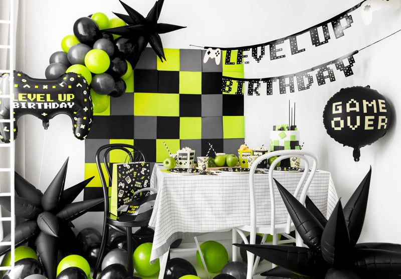 Striscione per feste di gioco Level Up Birthday 2,5 m