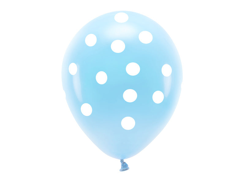 Palloncini azzurri a pois bianchi 33 cm 6 pezzi