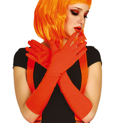 Guanti arancione neon 45 cm