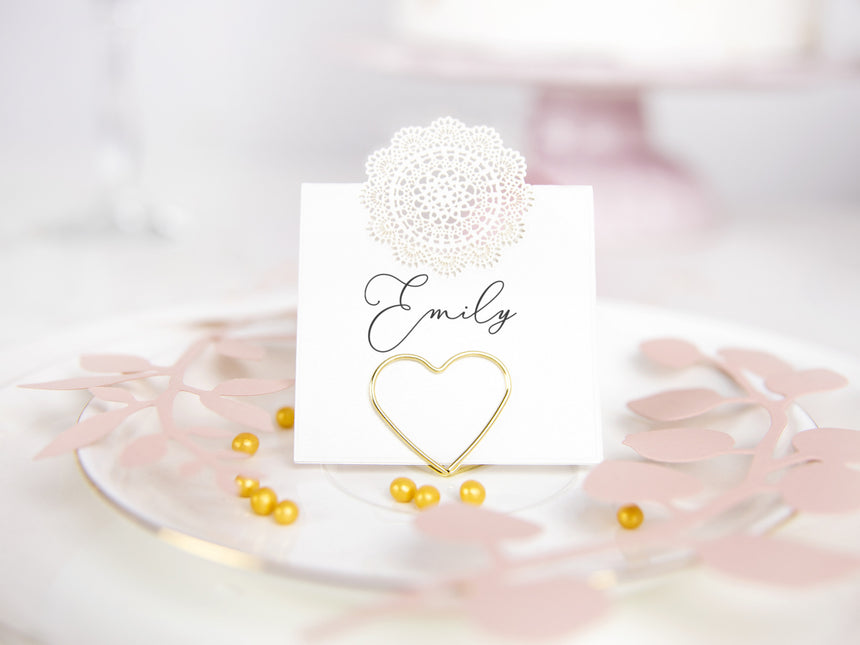 Porta biglietti da visita Cuori Oro 2,5 cm 10 pezzi