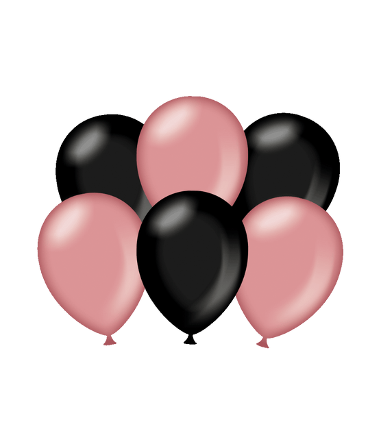 Palloncini neri/rosa metallizzati 30 cm 6 pezzi