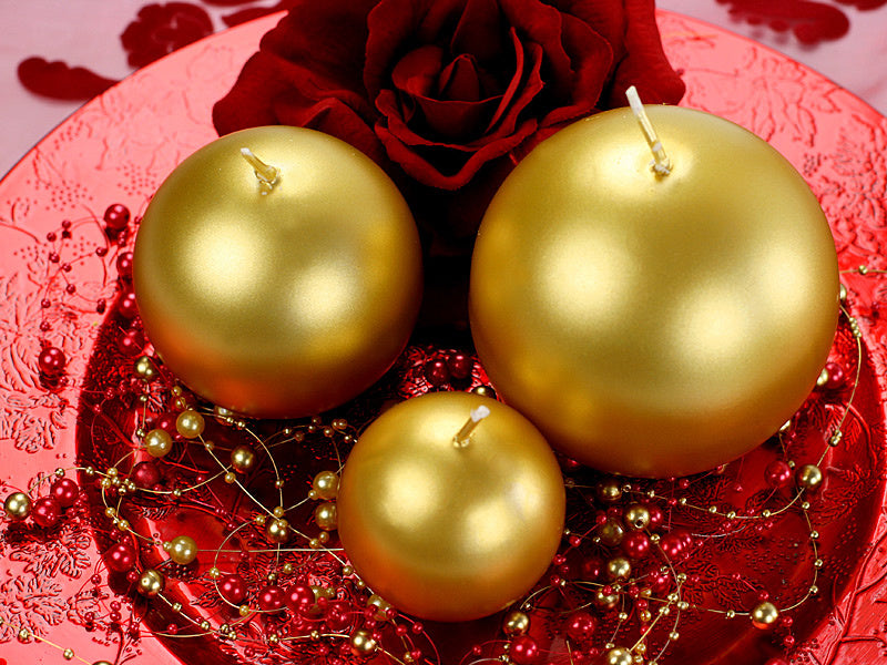 Candele a globo Oro Metallizzato 8cm 6pz