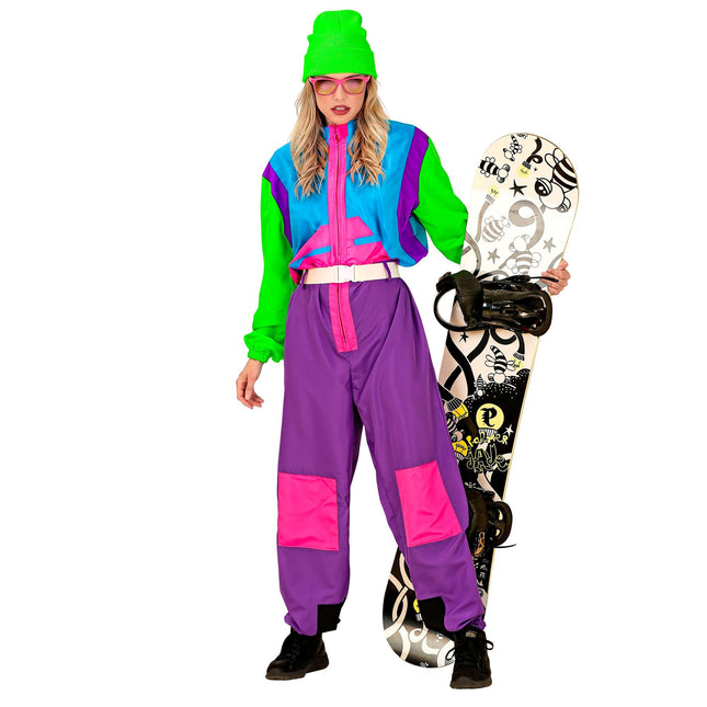 Tuta da sci anni '80 Neon Snowboarder