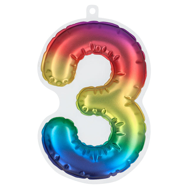 Palloncino in foil con adesivi arcobaleno 3 anni 20 cm