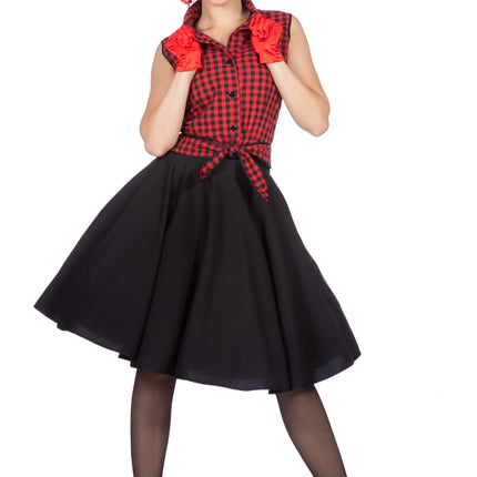 Abito Rock N Roll 50S Nero Rosso Donna