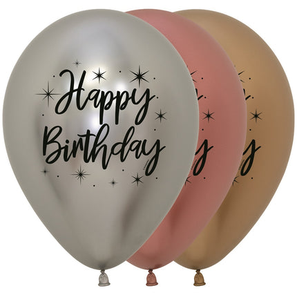 Palloncini Happy Birthday Radiant Reflex Mix 30cm 25pz