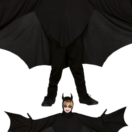 Costume da pipistrello per Halloween bambino nero 7/9 anni
