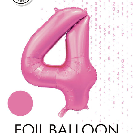 Palloncino a forma di figura rosa 4 anni lucido 86 cm
