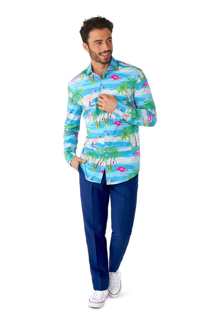 Camicia Hawaii Flamingo Uomo <tc>OppoSuits</tc>