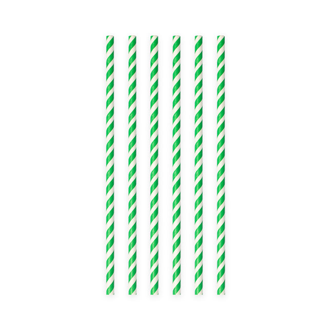Cannucce di carta a righe verdi 19,7 cm 20 pezzi