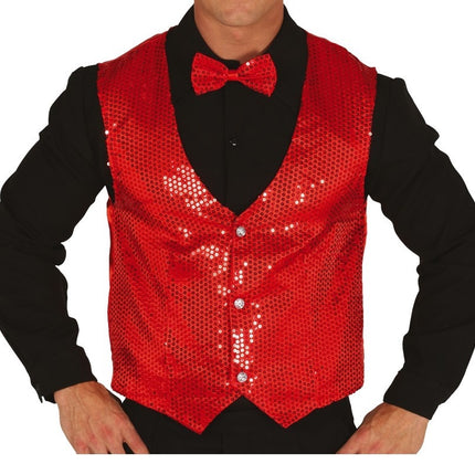 Gilet glitterato rosso