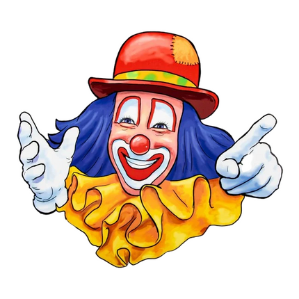 Adesivo per finestra Clown Cappello Rosso 40cm