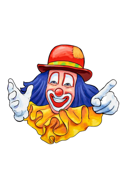 Adesivo per finestra Clown Cappello Rosso 40cm