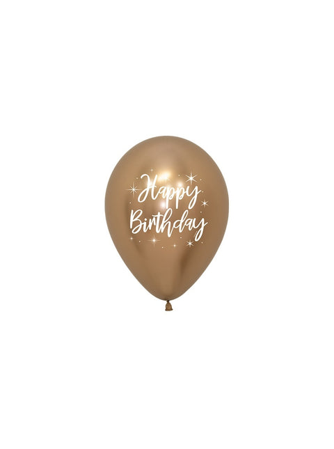 Palloncini Happy Birthday Radiant Reflex Mix 12cm 50pz
