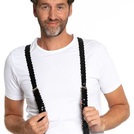 Bretelle nere con paillettes