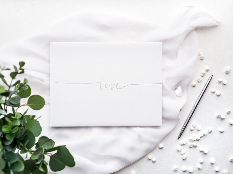 Libro degli ospiti Love White 24 cm