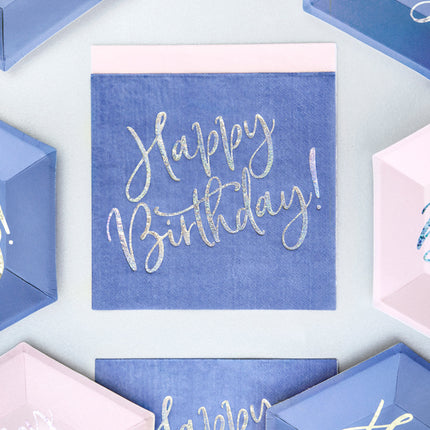 Tovaglioli Buon Compleanno Blu 33cm 20pz