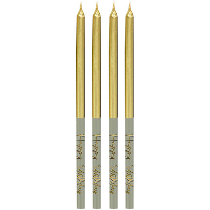 Candele di buon compleanno Golden Dawn 12,5 cm 16 pezzi
