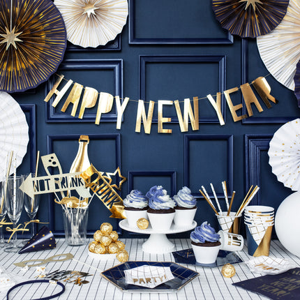 Ventagli di carta blu Set 23-40cm 4 pezzi