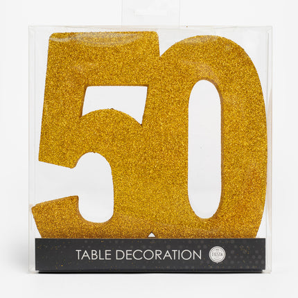 Figura di decorazione da tavolo oro 50 Glitter 20,5 cm
