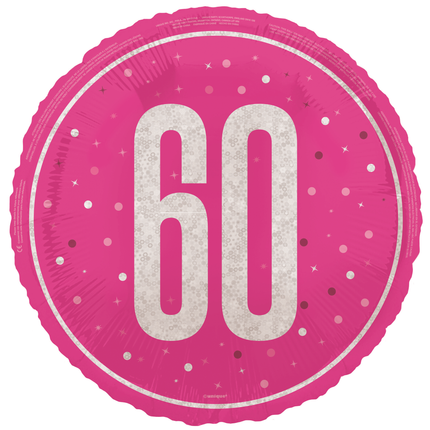 Palloncino ad elio 60 anni rosa vuoto 45 cm