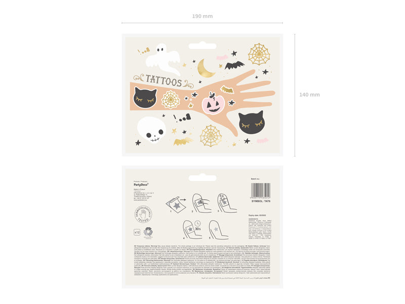 Tatuaggi di Halloween Boo 12 pezzi