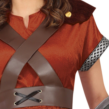 Costume da donna vichingo marrone
