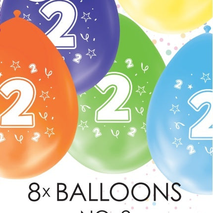 Palloncini colorati 2 anni 30 cm 8 pezzi