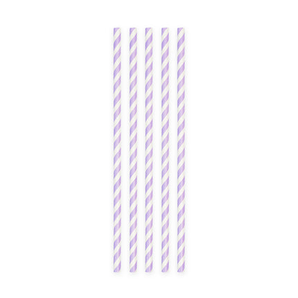 Cannucce a strisce viola 19cm 20pz
