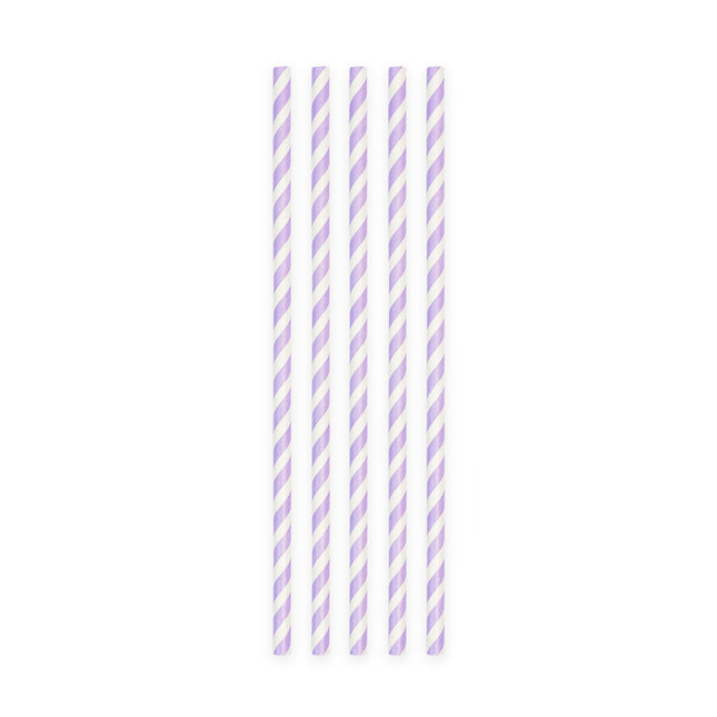 Cannucce a strisce viola 19cm 20pz