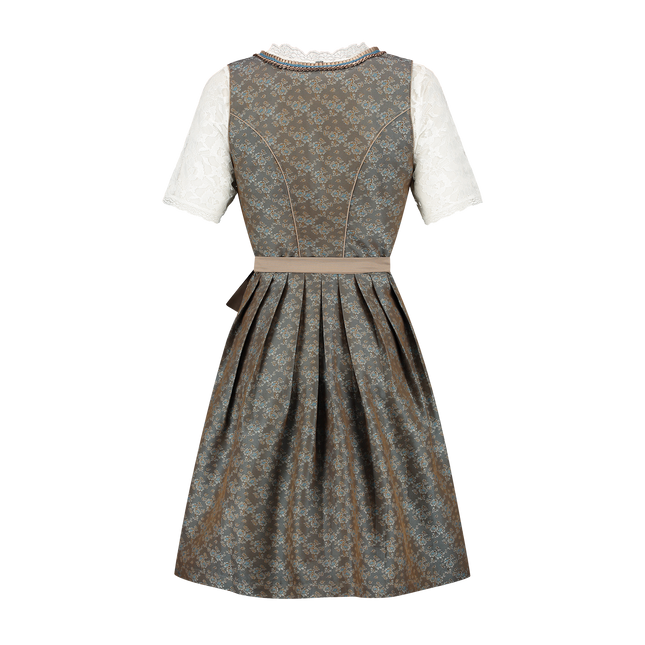 Abito Dirndl verde Oktoberfest Donna Jaquard