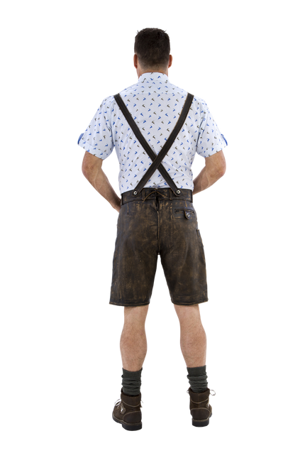 Lederhose Marrone Uomo Corto Antico