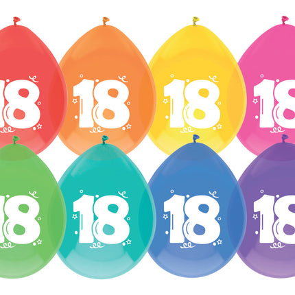 Palloncini 18 anni colorati 30cm 8pz